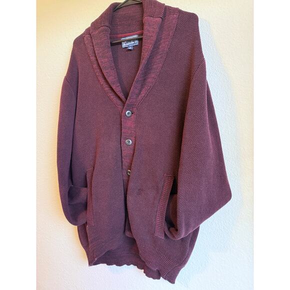 American Rag Cie Mens Shawl Neck‎ Collar Cardigan Button Sweater Scarlet Size XL - Picture 2 of 10